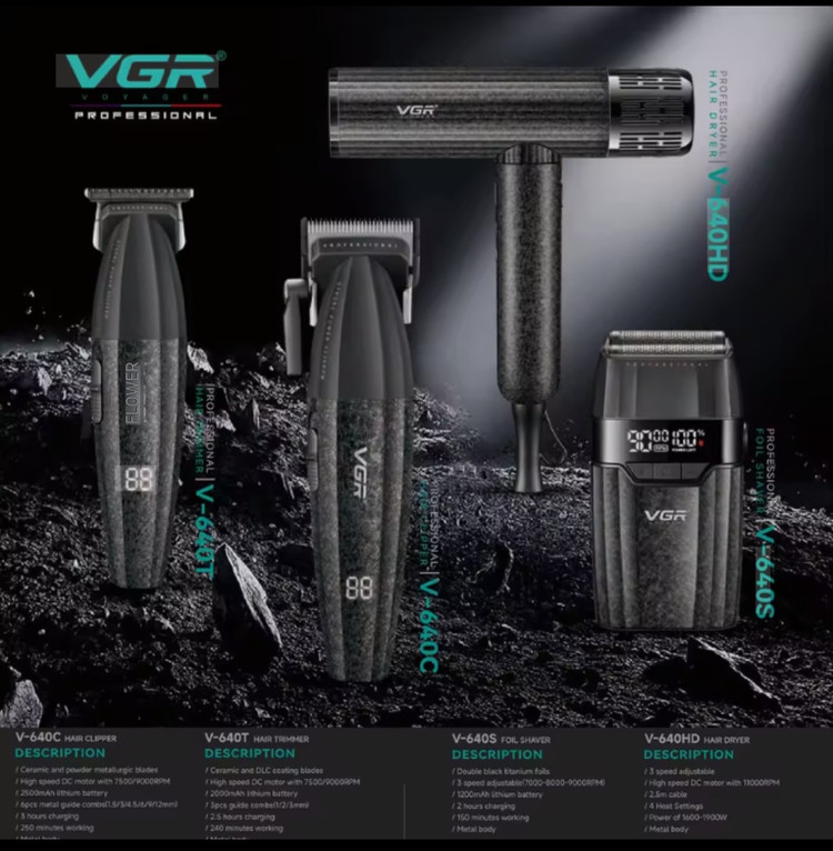 ست ماشین اصلاح حرفهای ۴ کاره VGR مدلV-640 S4