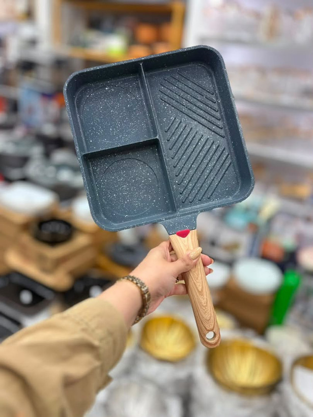 ماهیتابه گریل گرانیتی سه خانه